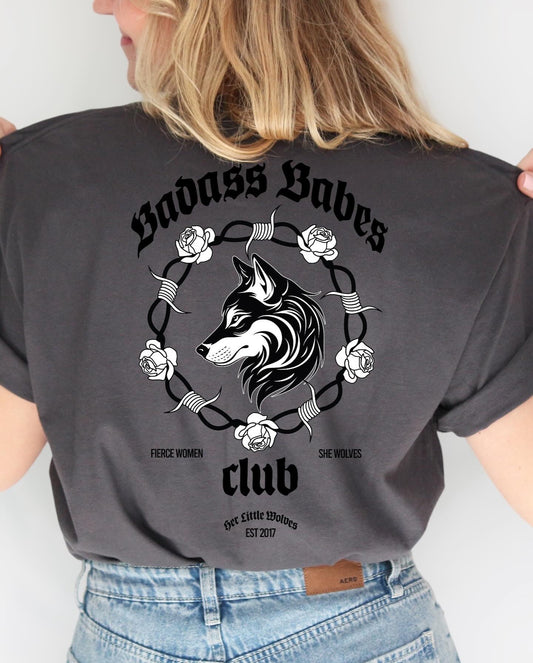 BADASS BABES CLUB - UNISEX CHARCOAL TEE