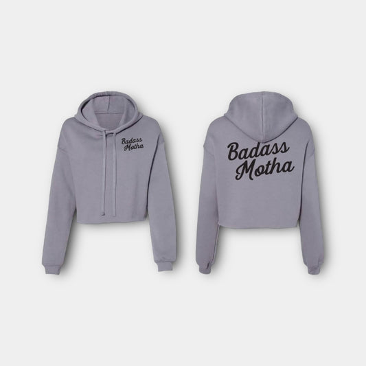 BADASS MOTHA - WOMEN'S CROP FLEECE HOODIE