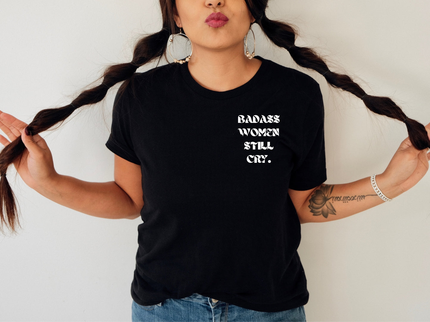 BADASS WOMEN STILL CRY - UNISEX BLACK TEE