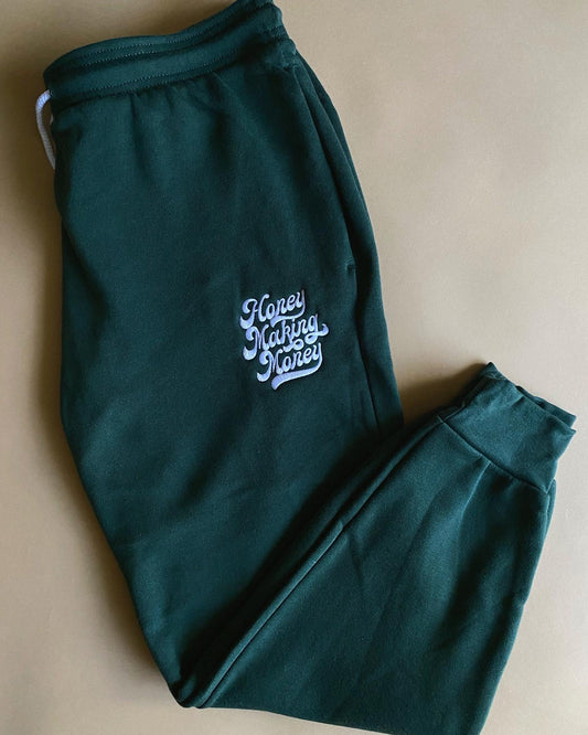 HONEY MAKING MONEY - UNISEX FOREST GREEN JOGGERS