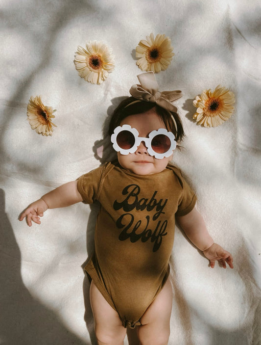 BABY WOLF - BROWN ONESIE