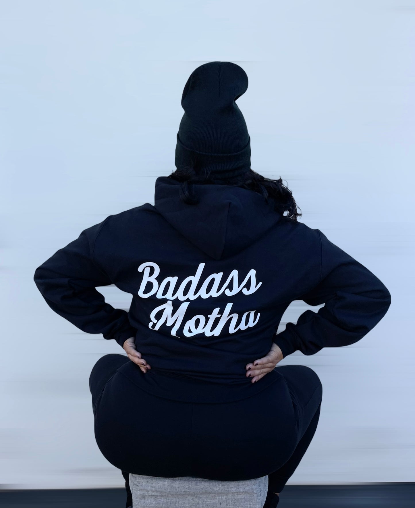 BADASS MOTHA - UNISEX BLACK PULLOVER HOODIE