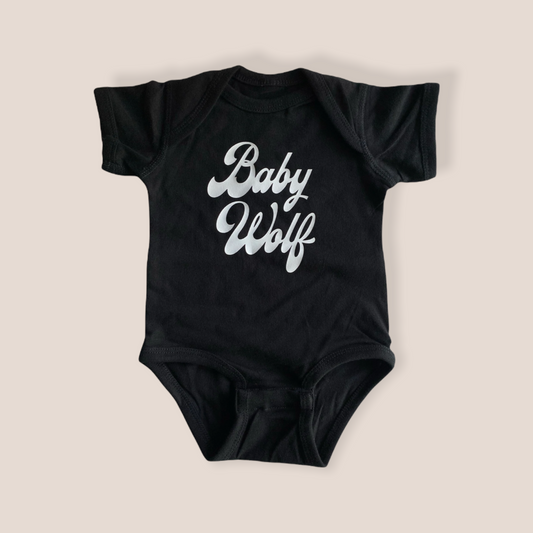 BABY WOLF - BLACK ONESIE