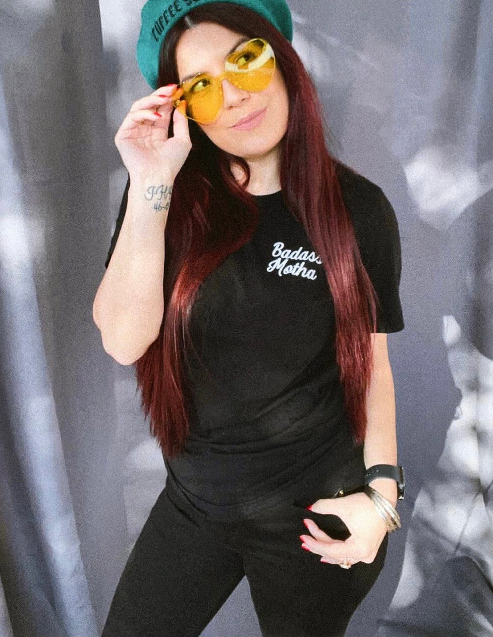 BADASS MOTHA - EMBROIDERED (UNISEX) BLK TEE